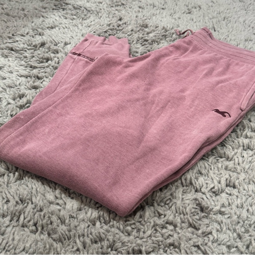 Hollister Pink Sweatpants with Ribbed Waistband and Cuffs - Picture 3 of 4